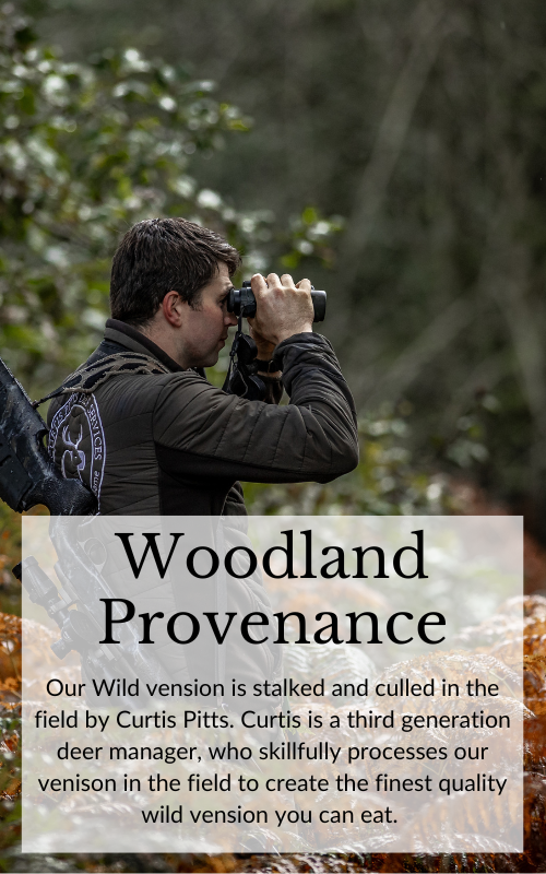 A Picture of curtis, three generation deer manager, who expertly stalks and culls wild venison for Beacon Farms.