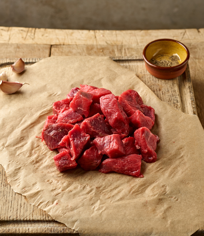 Diced Grass Fed Beef Steak