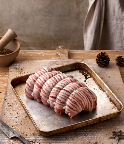 Sage & Caramalised Onion Stuffed Free Range Turkey Breast With Bacon